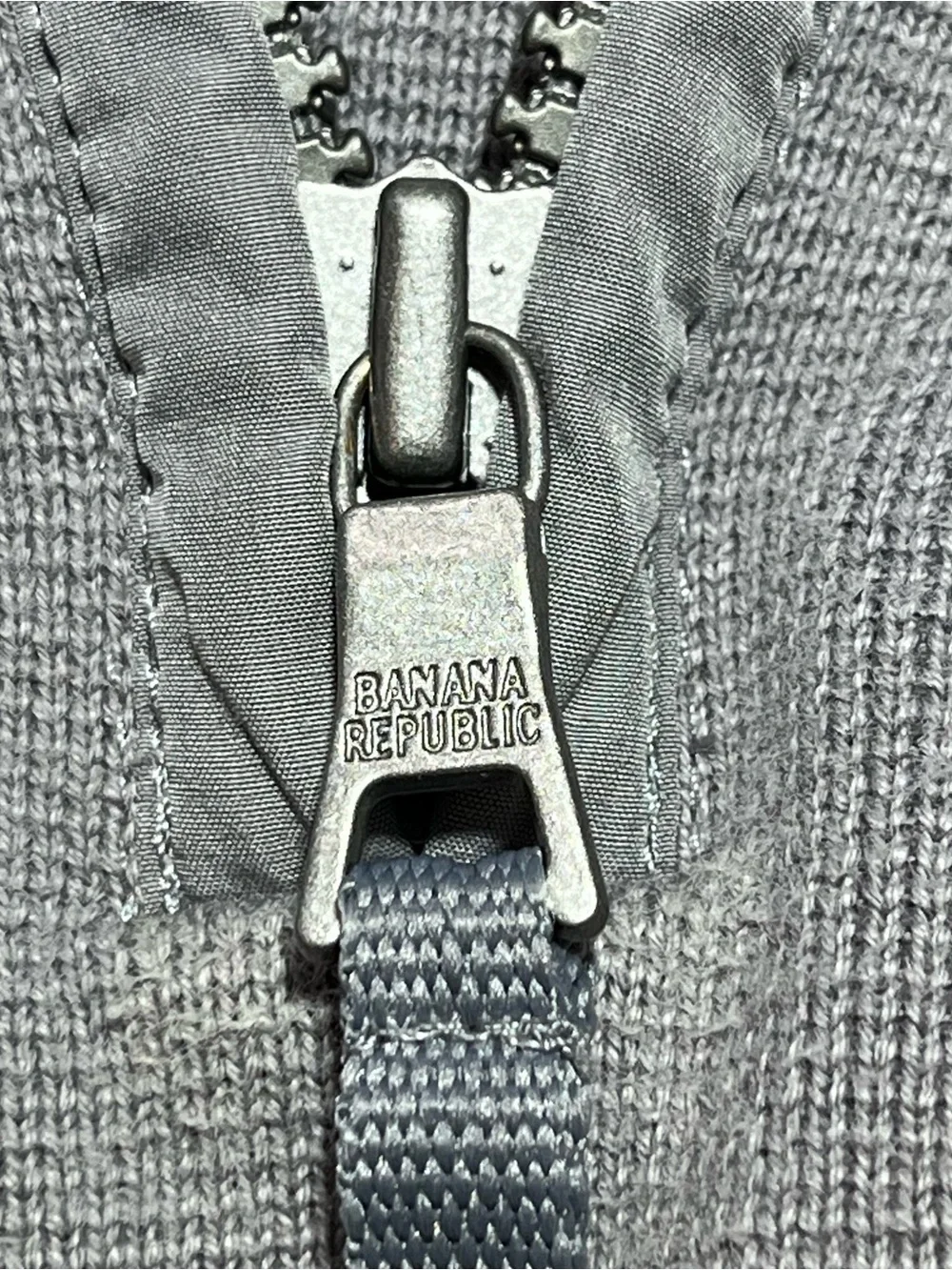 Vintage Banana Republic 1/4 Zip Knit Pullover Mens Medium Gray Elbow Patch